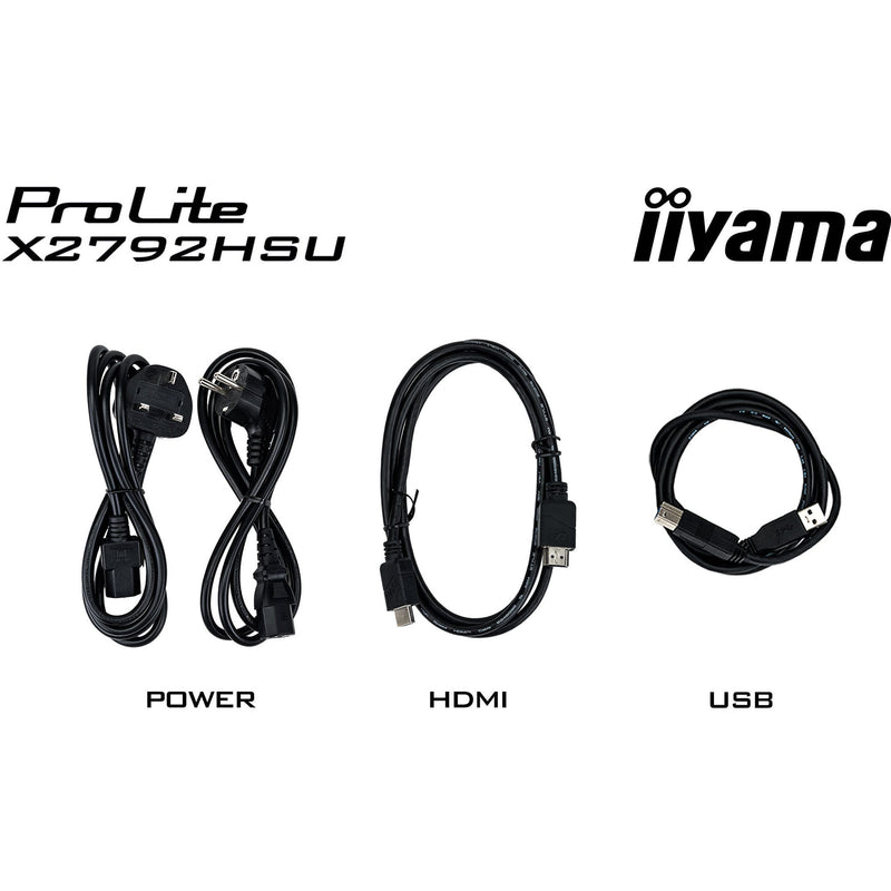 Load image into Gallery viewer, Iiyama prolite x2792hsu-b1 27 monitor (zwart (mat), hdmi, displayport, 2x usb-a, usb-b, 120 hz)
