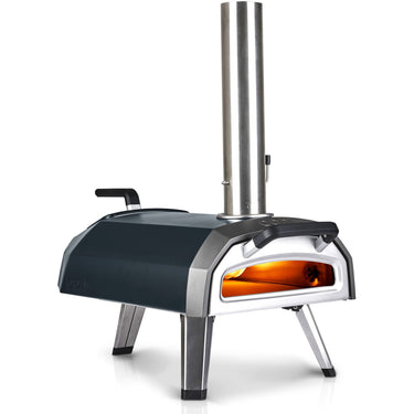 Ooni karu 2 multi-fuel pizza oven pizzaoven (zwart roestvrij staal, 12'' pizza, hout, houtskool en gas)
