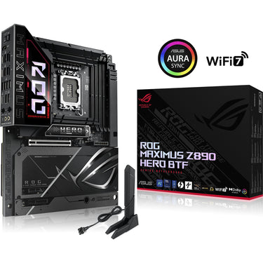 Asus rog maximus z890 hero btf socket 1851 moederbord (zwart, raid, 5 gb-lan, wi-fi 7, bt, sound, atx)