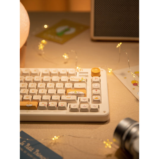 Iqunix zx75 sunset ponder wireless mechanical keyboard (lichtgeel, us lay-out (qwerty), gateron red, 75%, rgb leds, hot-swappable, double-shot pbt, 2.4ghz | bluetooth 5.1 | usb-c)