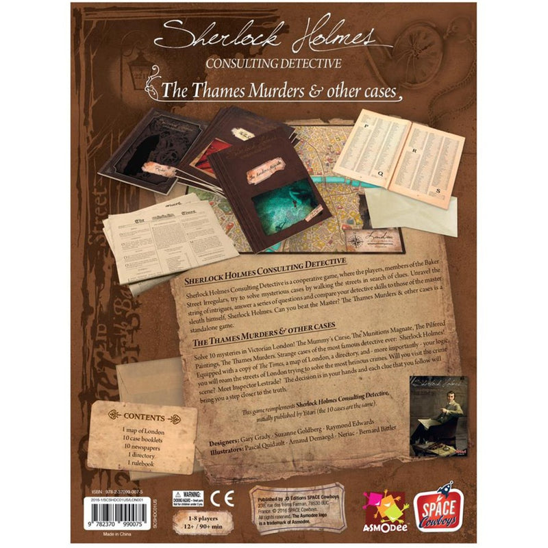 Load image into Gallery viewer, Asmodee sherlock holmes consulting detective: the thames murders other cases bordspel (engels, 1 - 8 spelers, 60 - 90 minuten, vanaf 12 jaar)
