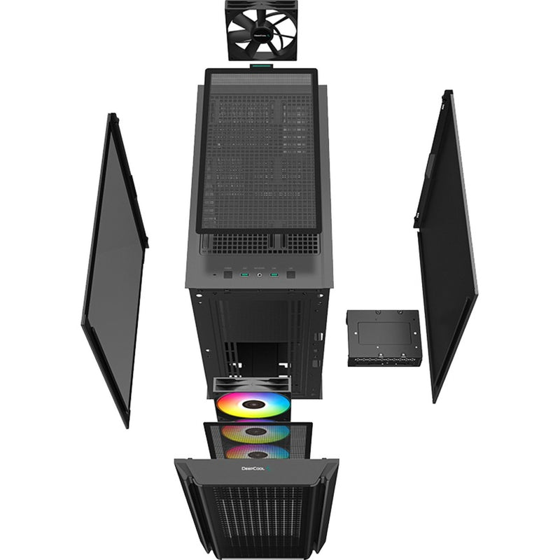 Load image into Gallery viewer, Deepcool cg540 midi tower behuizing (zwart | 2x usb-a | window)
