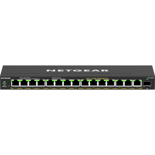 Netgear gs316epp switch (zwart)