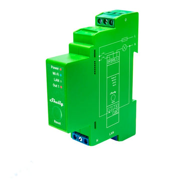 Shelly pro dimmer 1pm relais (groen, 1-kanaals, wifi, lan, bluetooth)