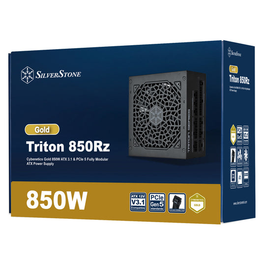 Silverstone triton 850rz modulaire 850 watt voeding (zwart, 1x 12v-2x6, 3x pcie)