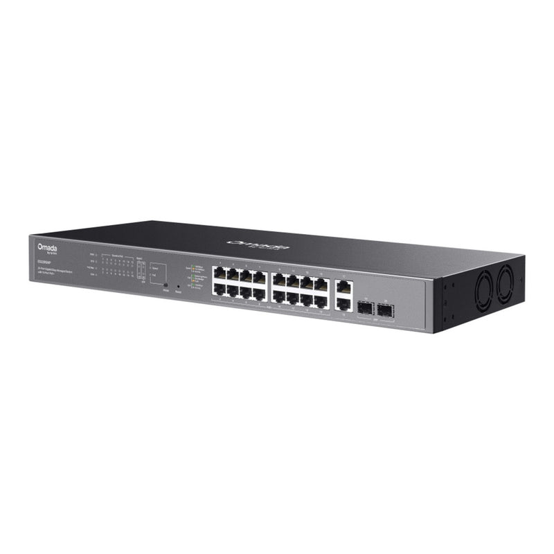 Afbeelding laden in galerijviewer, Tp-link omada es220gmp 20-poort gigabit easy managed switch (zwart, 16x poe+, 2x gigabit sfp)
