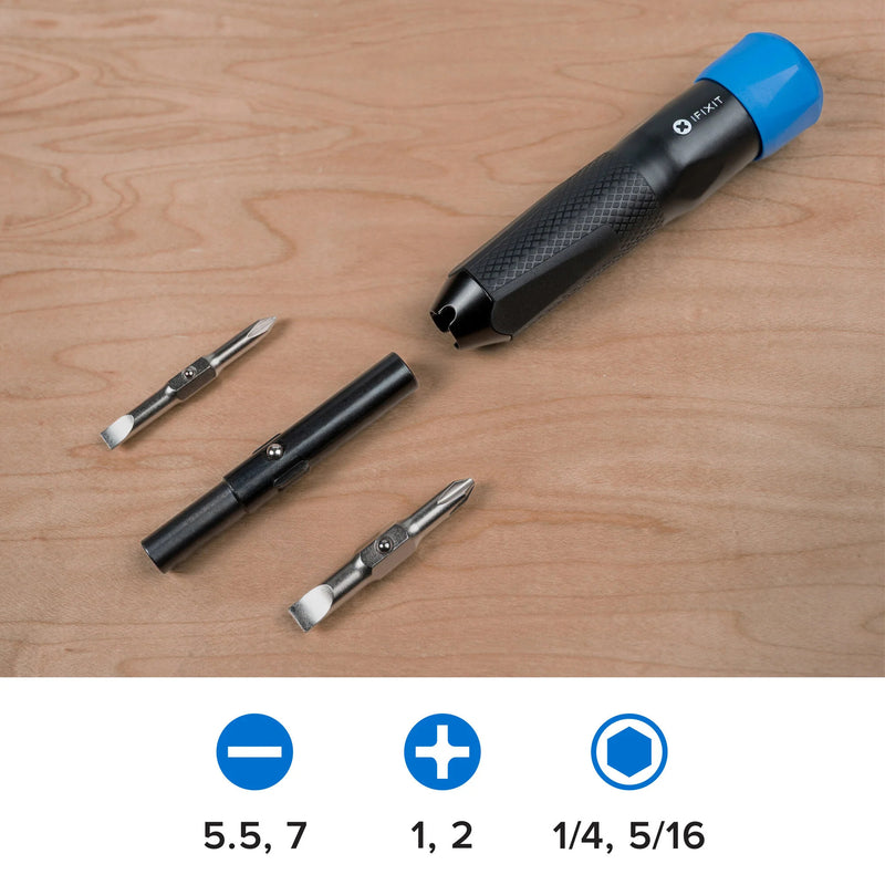 Load image into Gallery viewer, Ifixit narwhal 6-in-1 driver bitset (zwart blauw)
