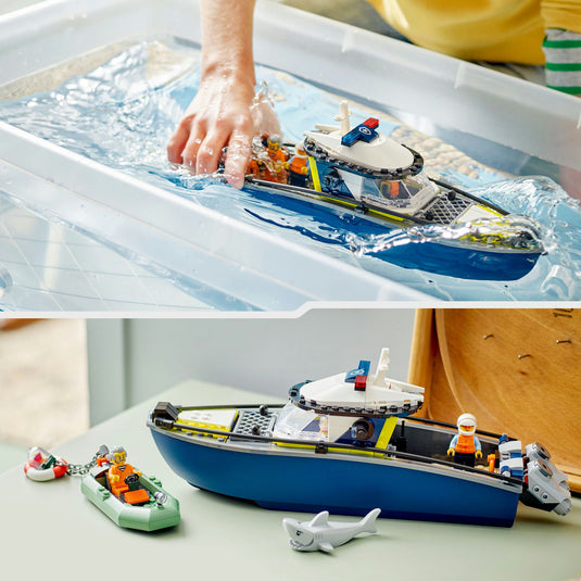 Lego city - achtervolging met politieboot constructiespeelgoed (60456)