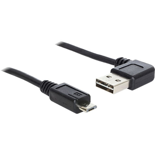 Delock usb 2.0 male left right > micro-b, 3m kabel (zwart, 83384)