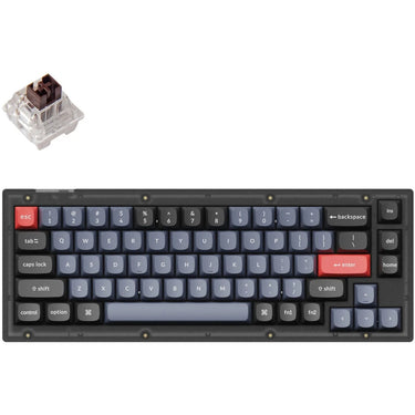 Keychron v2-a3 rgb mechanisch gaming toetsenbord (zwart, us lay-out (qwerty), k pro brown, 65%, rgb leds, double-shot pbt, hot swap)