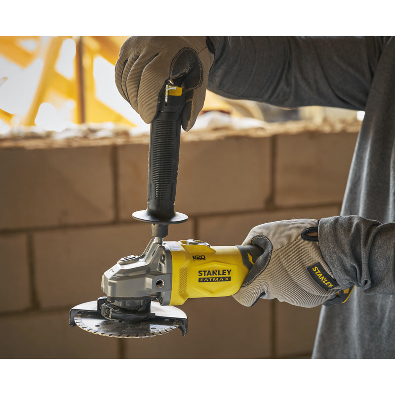 Load image into Gallery viewer, Stanley fatmax v20 18v haakse slijper 125mm (zwart geel, accu en oplader niet inbegrepen)
