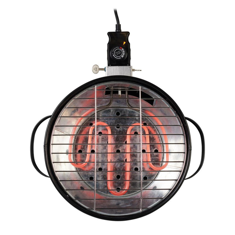 Load image into Gallery viewer, Princess 112240 hybrid bucket barbecue | elektrisch | houtskool (zwart, ø 32 cm | incl. luxe bamboe serveer- en snijplank)
