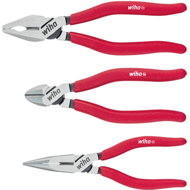 Wiha tangenset classic (rood, combinatie-, punt-, zijkniptang 3-delig)