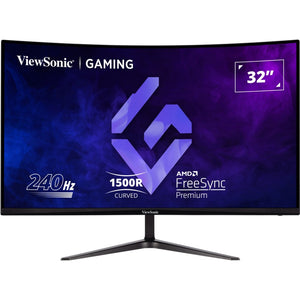 Viewsonic vx3219-pc-mhd 32 curved gaming monitor (zwart, 1x displayport, 2x hdmi, 240 hz, 2x hdmi, 1x displayport, 240 hz)