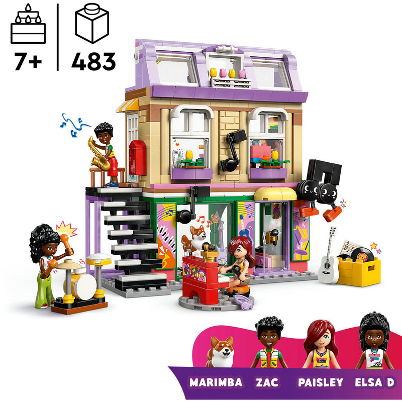 Afbeelding laden in galerijviewer, Lego friends - muziekwinkel en appartement constructiespeelgoed (42653)
