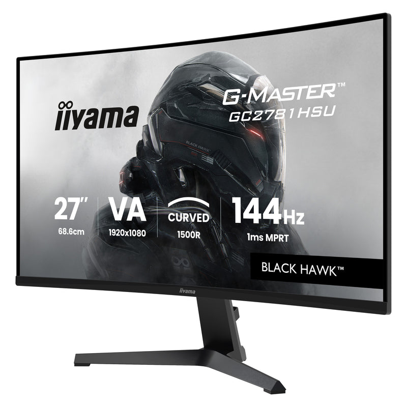 Load image into Gallery viewer, Iiyama g-master black hawk g2471hs-b1 27 curved gaming monitor (zwart, hdmi, displayport, usb, audio, amd free-sync, 144 hz)
