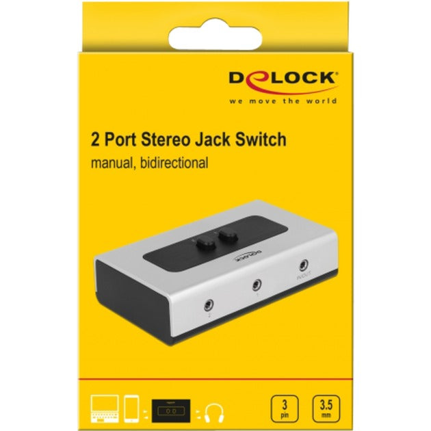 ギャラリービューアに画像をロードする, Delock switch stereo jack 3.5 mm 2 port manual bidirectional (grijs zwart)

