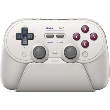 8bitdo pro 3 bluetooth gamepad (lichtgrijs rood, switch 1 2, pc, android, 2.4 ghz bluetooth usb)