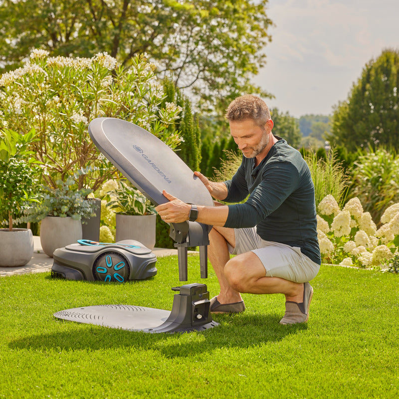 Load image into Gallery viewer, Gardena sileno robotmaaiergarage voor sileno pro max free afdak (grijs oranje)
