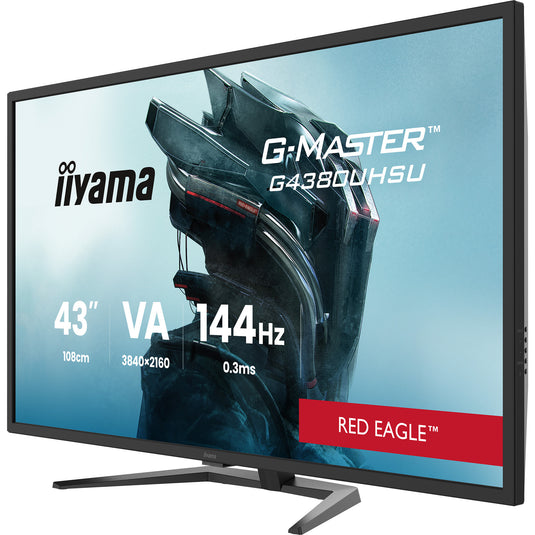 Iiyama g-master red eagle g4380uhsu-b2 42.5 4k uhd gaming monitor (zwart, 2x hdmi, 2x displayport, 4x usb-a, usb-b, 144 hz)