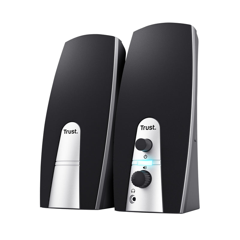Load image into Gallery viewer, Trust 2.0 speaker set pc-luidspreker (zwart zilver)
