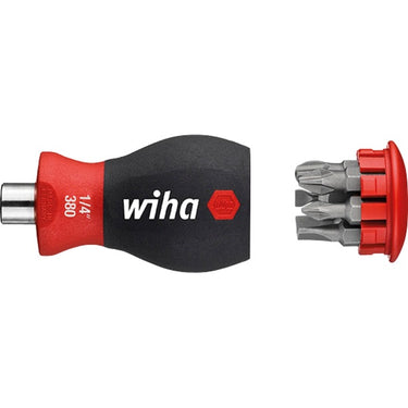 Wiha schroevendraaier met bitmagazijn magnetisch (zwart rood, 6 bits)