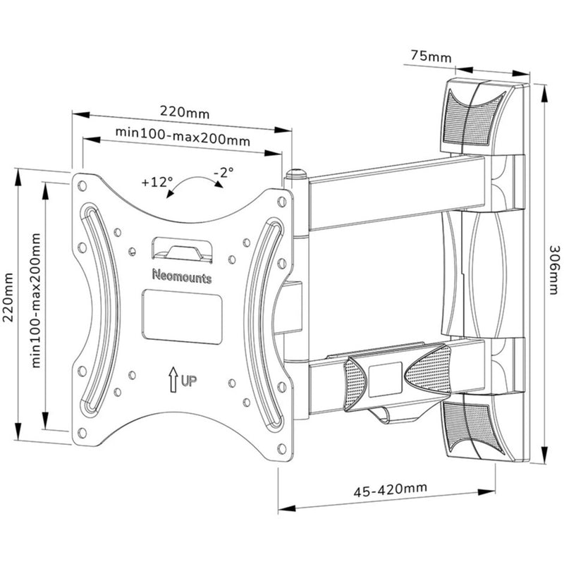 Chargez l'image dans la visionneuse de la galerie, Neomounts wl40-550bl12 tv wandsteun wandmontage (zwart)

