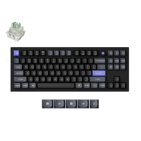 Keychron q3 he 8k magnetic switch keyboard (zwart, us lay-out (qwerty), ultra-fast lime, 80% (tkl) , rgb, hot swap, 8k)