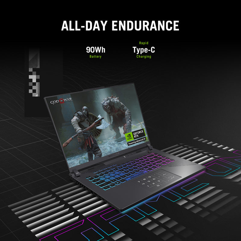 Afbeelding laden in galerijviewer, Asus rog strix g16 g614fr-s5213w 16 gaming laptop (grijs groen | ryzen 9 9955hx | rtx 5070 ti | 32 gb | 1 tb ssd)
