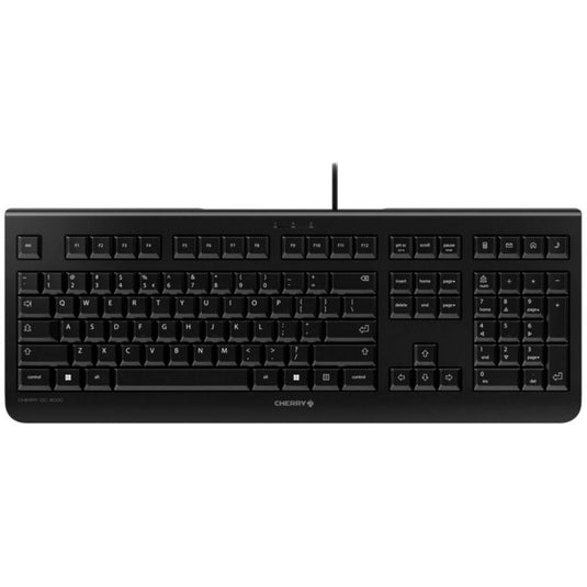 Cherry dc 2000 desktopset (zwart, eu lay-out (qwerty), rubberdome, 100%, 1,200 dpi)