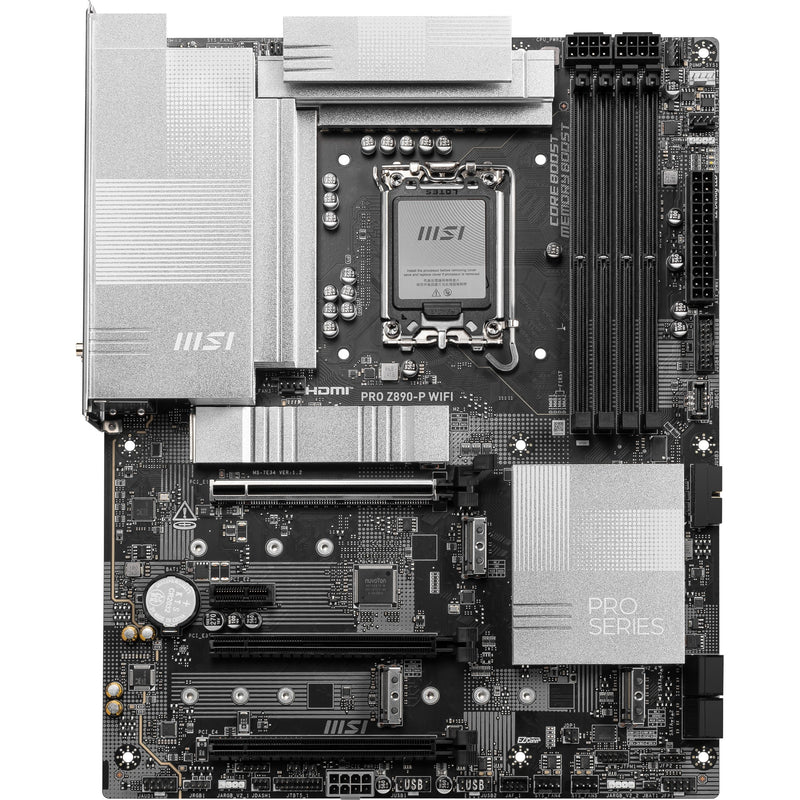 Load image into Gallery viewer, Msi pro z890-p wifi socket 1851 moederbord (zwart zilver, raid, 5gb-lan, wi-fi 7, bt, sound, atx)
