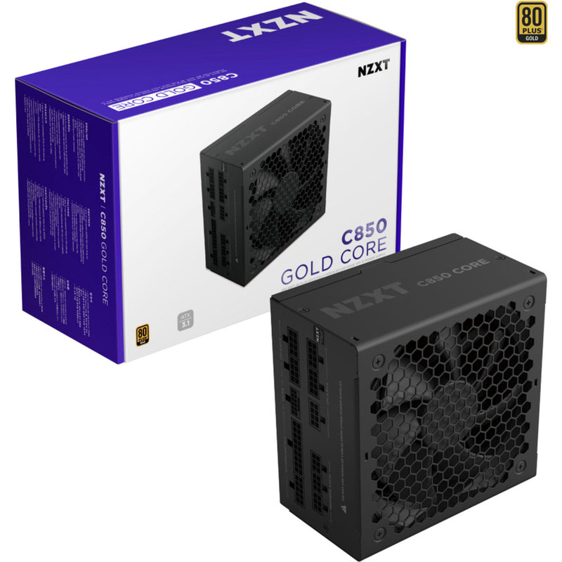 Load image into Gallery viewer, Nzxt c850 gold core modulaire 850 watt voeding (zwart, 1x 12v-2x6, 3x pcie)
