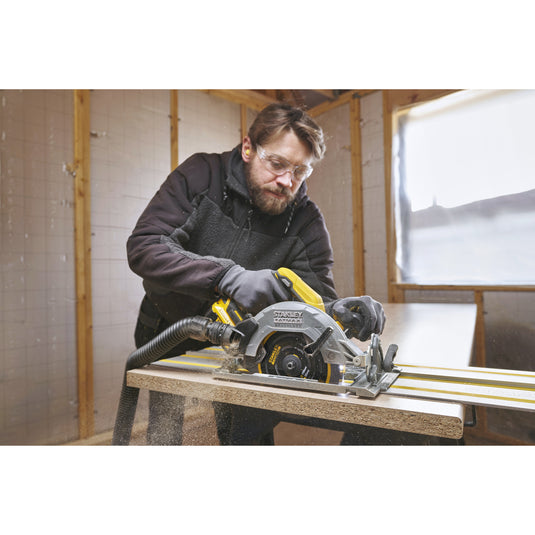 Stanley fatmax v20 18v cirkelzaag 190mm handcirkelzaag (zwart geel, accu en oplader inbegrepen, met koffer)