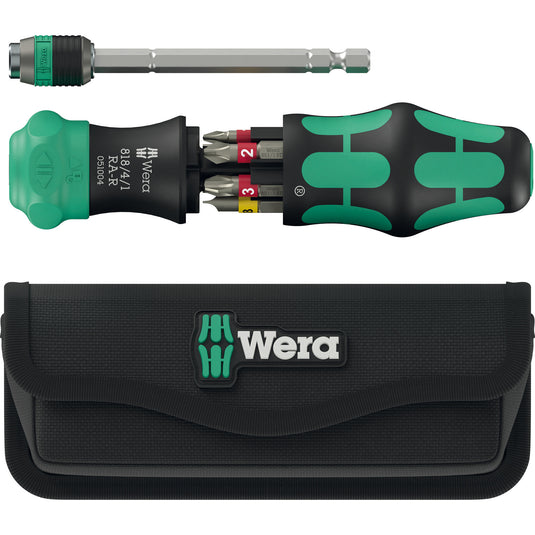 Wera kraftform kompakt 25 ra-r met etui, 6‑delig bitset (zwart groen)