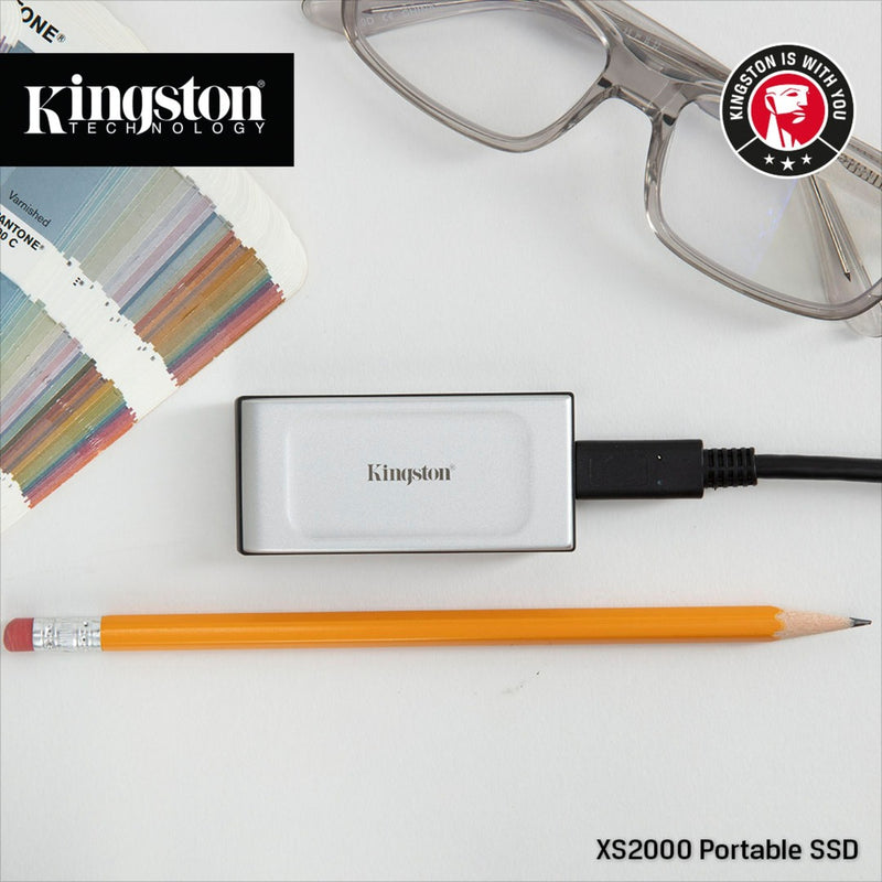 Load image into Gallery viewer, Kingston xs2000 portable 1 tb externe ssd (zilver zwart, sxs2000 1000g, usb-c 3.2 (20 gbit s))
