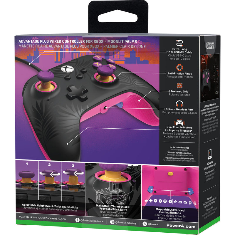 Afbeelding laden in galerijviewer, Powera advantage plus bedrade controller voor xbox series x|s - palmbomen in maanlicht (roze, xbox series x|s, xbox one, pc)
