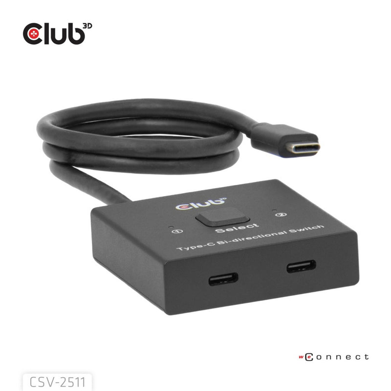 Laden Sie das Bild in Galerie -Viewer, Club 3d usb-c bi-directional video + data + pd switch usb-switch (zwart)
