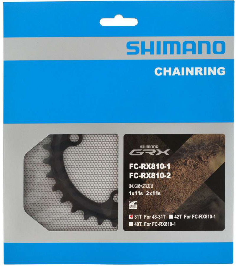 Load image into Gallery viewer, Shimano Kettingblad 48T GRX FC-RX810 2 x 11 speed zwart
