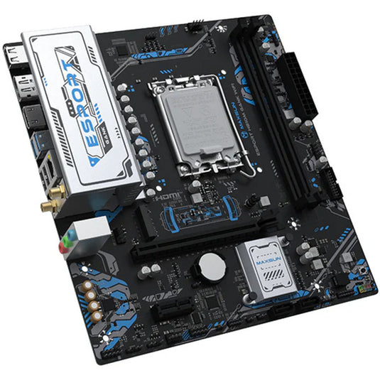Maxsun ms-esport-h810m gank wifi socket 1851 moederbord (zwart, gb-lan, wlan, bt, sound, µatx)