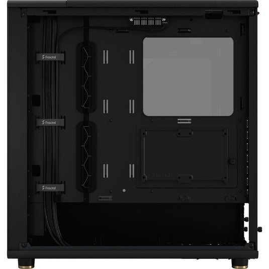 Fractal design north midi tower behuizing (zwart houtkleur | 2x usb-a | 1x usb-c | tempered glass)
