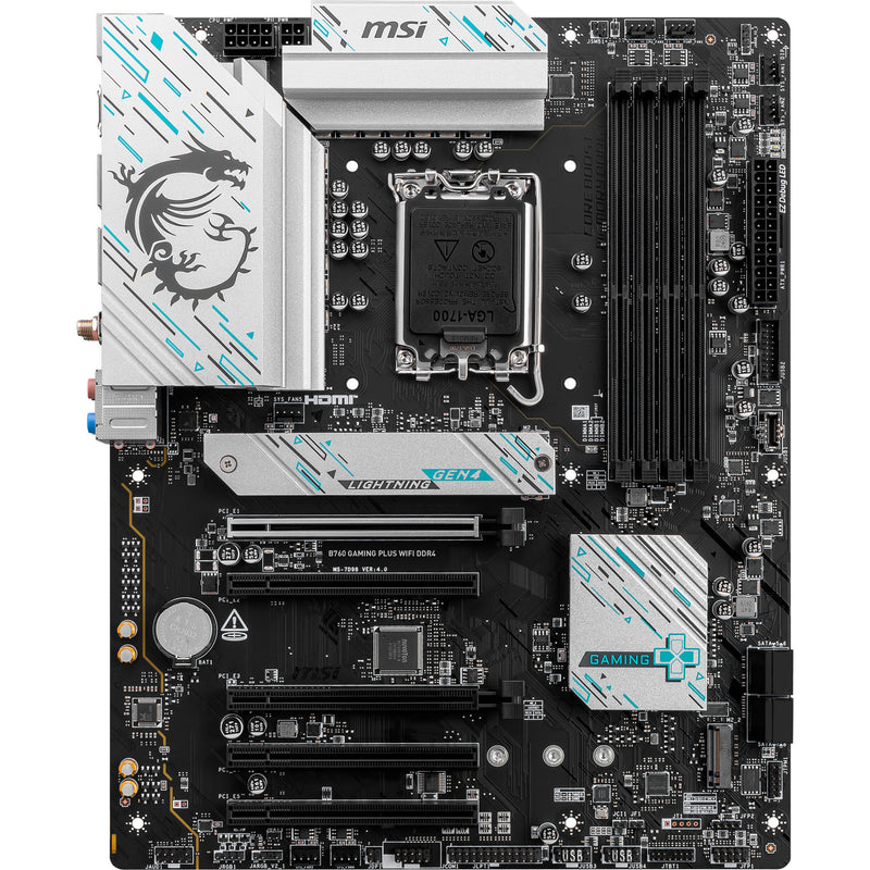 Afbeelding laden in galerijviewer, Msi b760 gaming plus wifi ddr4 socket 1700 moederbord (raid, 2.5 gb-lan, wi-fi 6e, bt, sound, atx)
