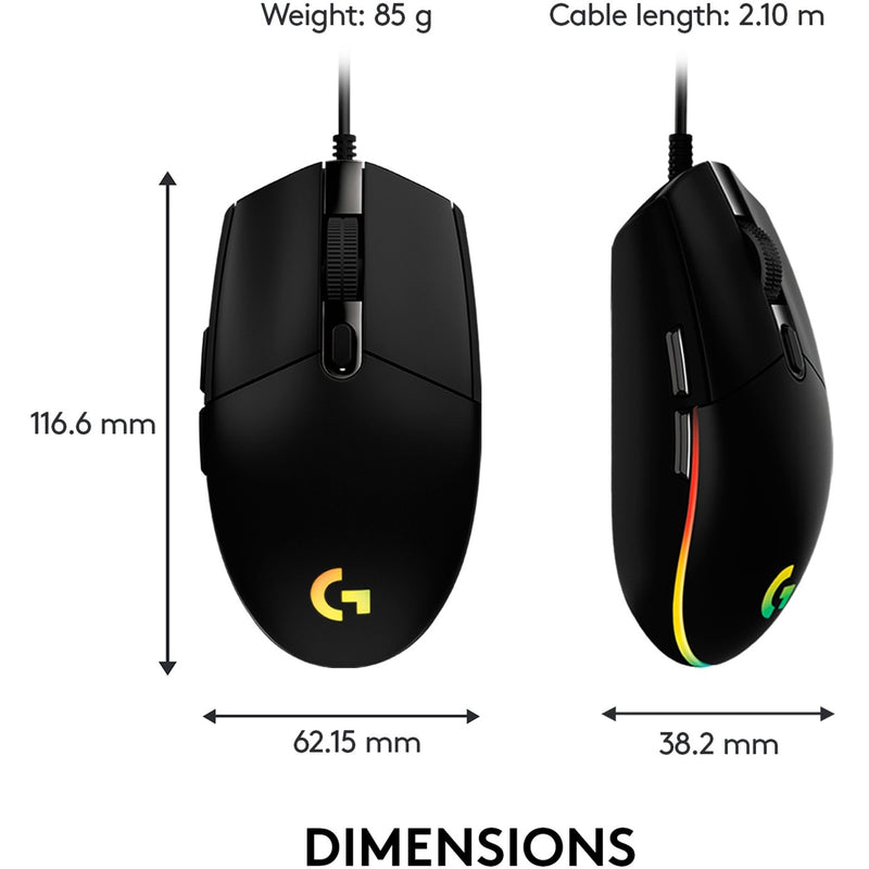 Afbeelding laden in galerijviewer, Logitech g203 lightsync gaming muis (zwart, 200 - 8000 dpi, rgb leds)
