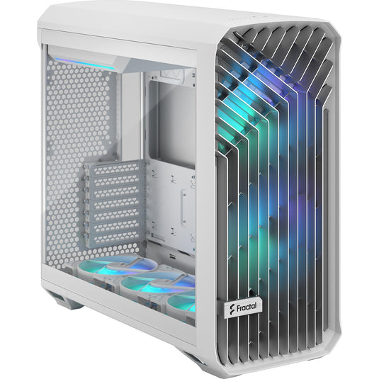 Fractal design torrent white rgb tg clear tint midi tower behuizing (wit | 2x usb-a | 1x usb-c | rgb | window)