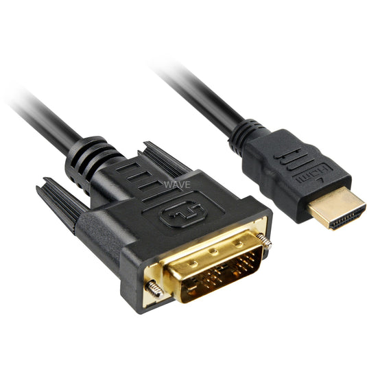Sharkoon hdmi > dvi-d adapter (zwart, 3 meter, single-link)