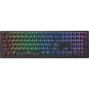 Ducky zero 6108 classic black rgb mechanisch gaming toetsenbord (zwart, us lay-out (qwerty), cherry mx2a blue, 100%, rgb leds, double-shot pbt, hot swap, 2.4ghz | bluetooth | usb-c)
