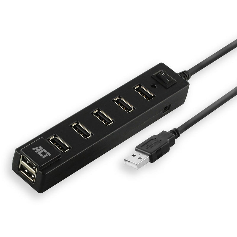 Afbeelding laden in galerijviewer, Act connectivity usb hub 7 port met aan- en uit schakelaar usb-hub (zwart)
