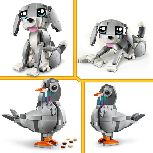 Lego creator 3in1 speelse kat, hond en duif speelgoed voor meisjes en jongens 8 jaar vanaf 31163