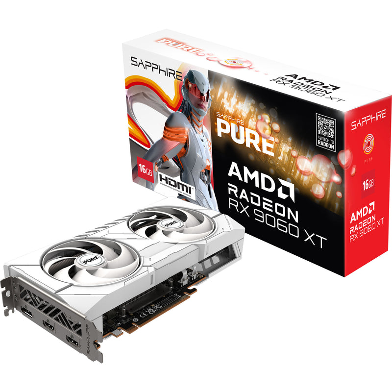 Load image into Gallery viewer, Sapphire radeon rx 9060 xt pure 16gb oc grafische kaart (1x displayport, 2x hdmi)
