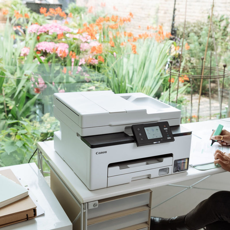 Afbeelding laden in galerijviewer, Canon maxify gx2051-kleureninkjetprinter met navulbare megatank all-in-one inkjetprinter met faxfunctie (wit, printen, kopiëren, scannen, faxen, wi-fi)
