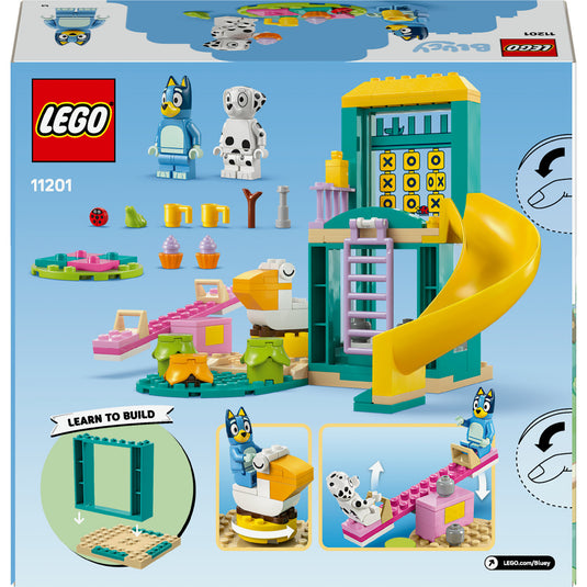 Lego duplo 11201 bluey en chloe in de speeltuin
